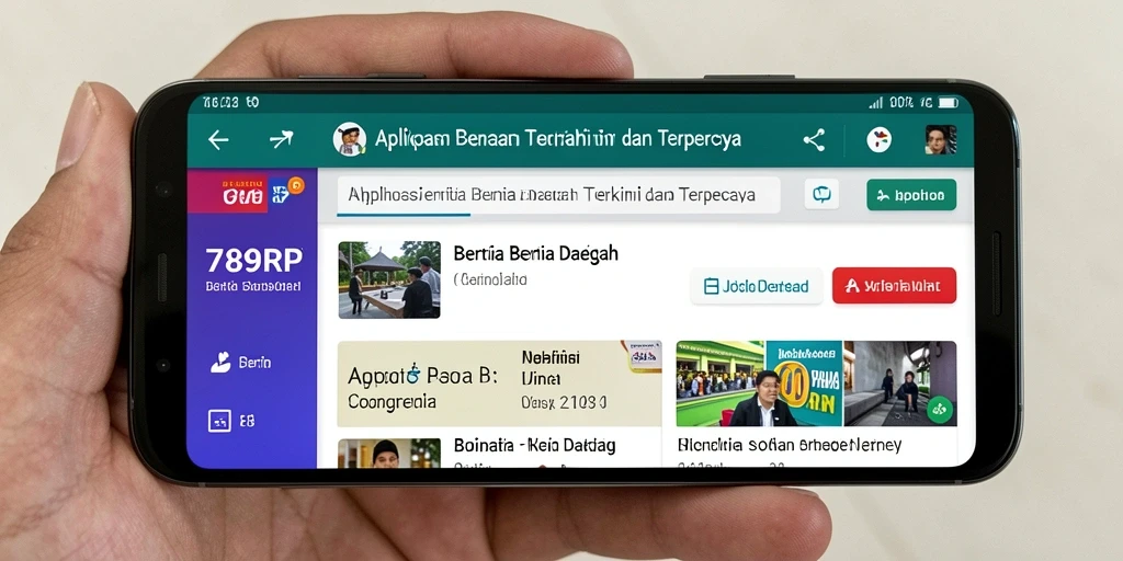 Tampilan antarmuka aplikasi 789RP untuk berita daerah.