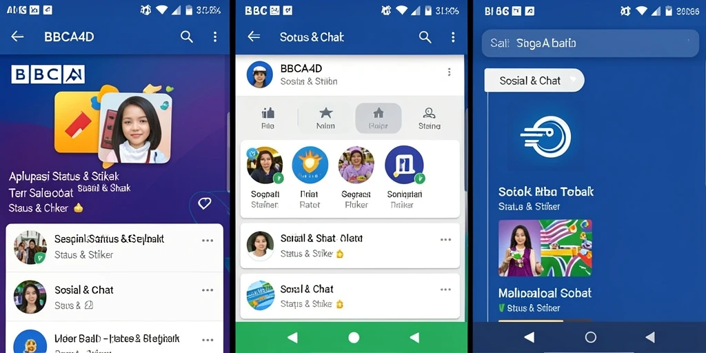 Antarmuka menarik dan stiker kreatif di BBCA4D.