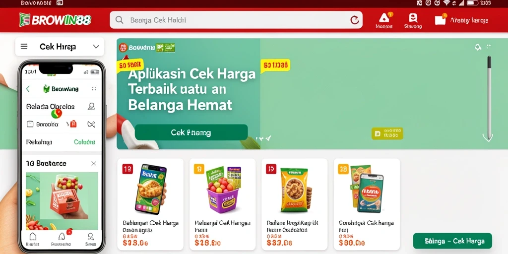 Tampilan antarmuka BROWIN88 yang intuitif dengan fungsi Cek Harga yang efisien.