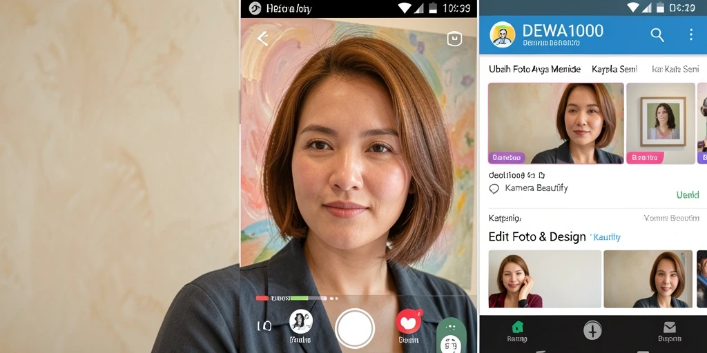 Tampilan antarmuka DEWA1000 yang intuitif dan modern untuk kamera beautify.