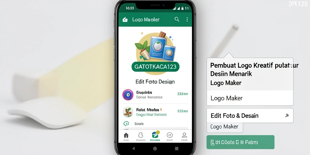 Tampilkan antarmuka GATOTKACA123 saat membuat logo.
