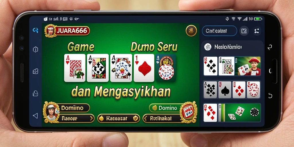 Screenshot JUARA666 menampilkan antarmuka permainan Domino yang menarik dan interaktif.