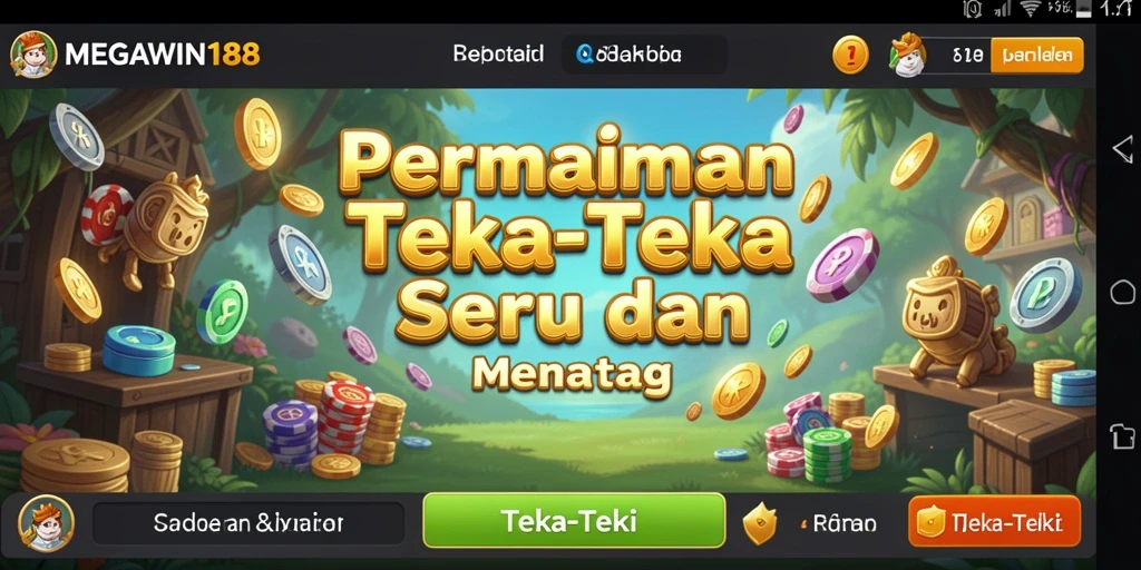 Tampilan antarmuka MEGAWIN188 dengan berbagai pilihan teka-teki yang menarik.