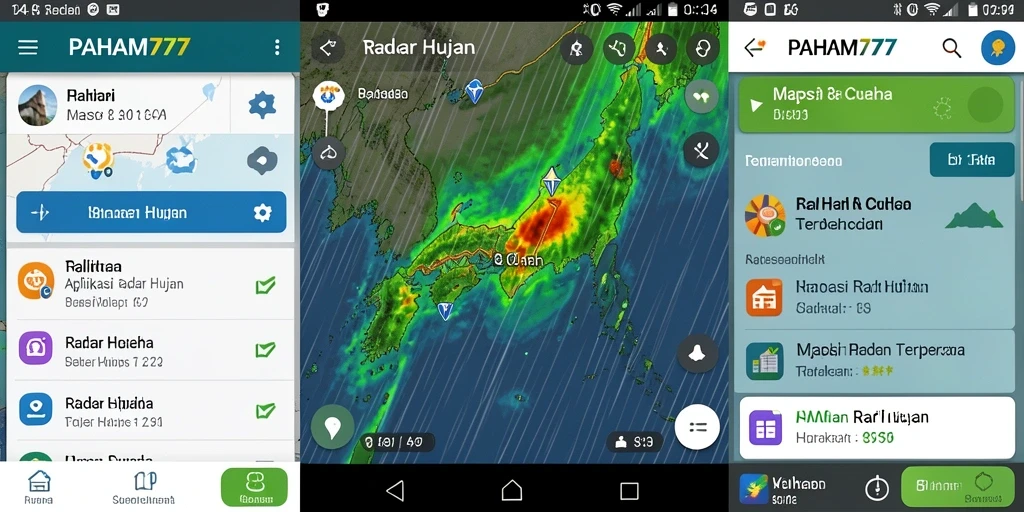 Antarmuka aplikasi PAHAM777 menampilkan radar hujan yang akurat.