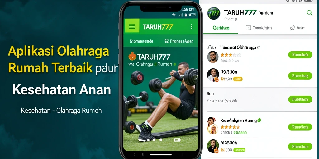 Antarmuka aplikasi TARUH777 untuk latihan olahraga rumah.