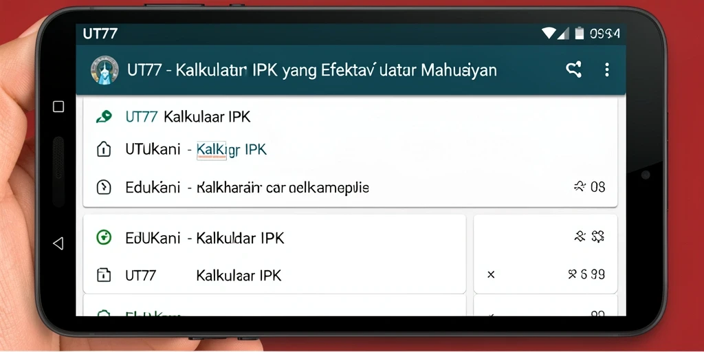 Tampilan antarmuka UT77 untuk menghitung Kalkulator IPK.