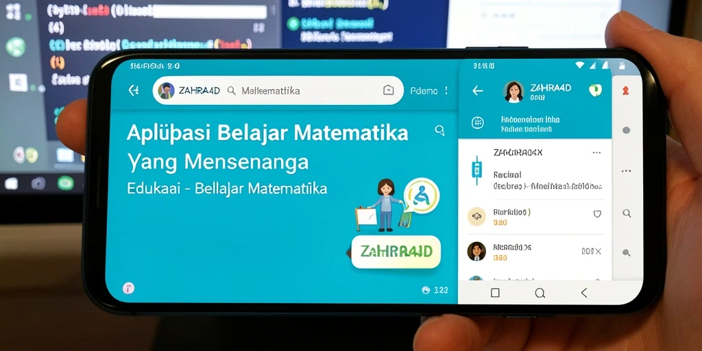 Antarmuka interaktif aplikasi ZAHRA4D untuk belajar matematika.