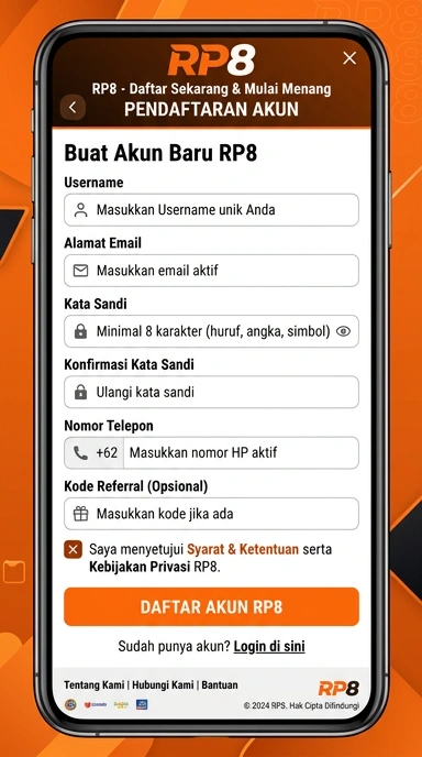 Daftar Akun Baru rp8 dengan Mudah dan Cepat